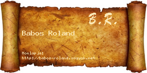 Babos Roland névjegykártya